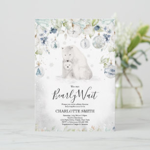 Invitación de Baby Shower de invierno de oso polar