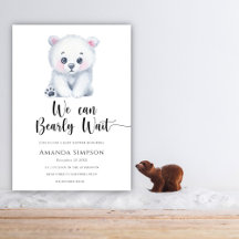 Invitación de baby shower de invierno de oso polar
