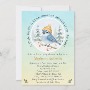 Invitación de Baby Shower de Invierno Little Blueb