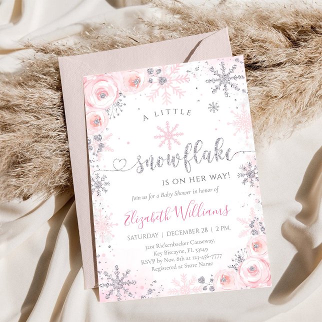 Invitación de Baby Shower de Invierno Pequeño Copo (Subido por el creador)