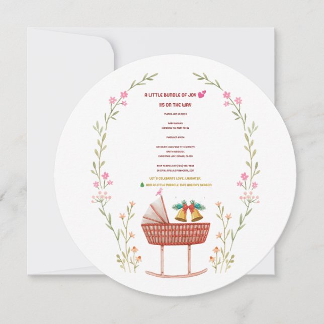 Invitación de Baby Shower de Invierno - Un Pequeño (Anverso)