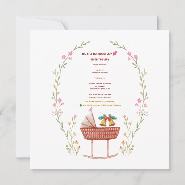 Invitación de Baby Shower de Invierno - Un Pequeño (Anverso)