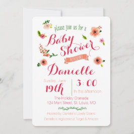 Invitación de Baby Shower de jardín