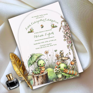 Invitación de Baby Shower de Jardín de Oruga Adora