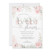 Invitación de baby shower de jardín de primavera