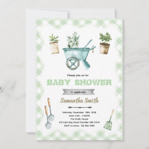 invitación de baby shower de jardinería Little Spr