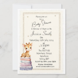 Invitación de Baby Shower de Jirafa Adorable