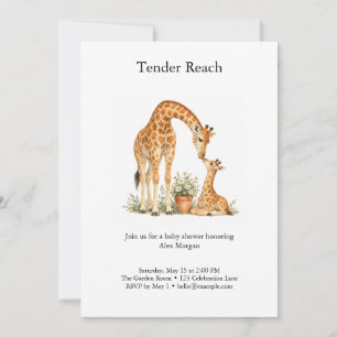 Invitación de Baby Shower de Jirafa de Tender Reac