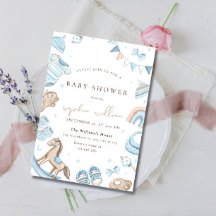 Invitación de Baby Shower de Juguetes de Bebé de A