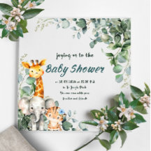 Invitación de Baby Shower de Jungle Animals Boy