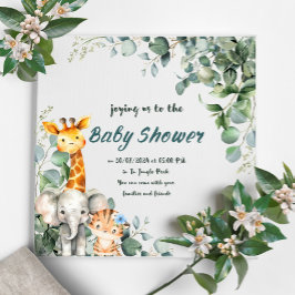 Invitación de Baby Shower de Jungle Animals Boy