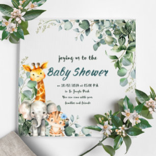 Invitación de Baby Shower de Jungle Animals Boy