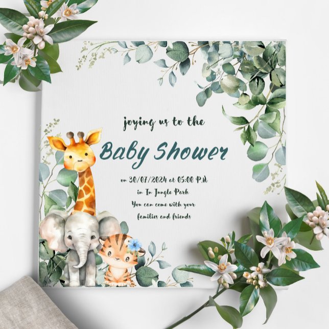 Invitación de Baby Shower de Jungle Animals Boy (Subido por el creador)