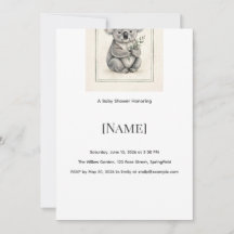 Invitación de Baby Shower de Koala, Editable
