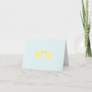 Invitación de Baby Shower de KRW Blue Stripe Rubbe