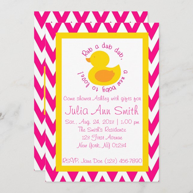 invitación de Baby Shower de la (Anverso / Reverso)