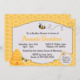 Invitación de Baby Shower de la abeja
