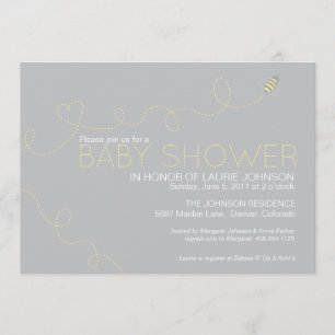 Invitación de Baby Shower de la abeja de la miel
