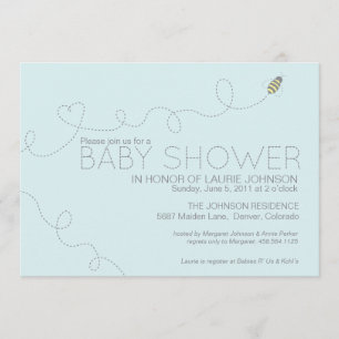 Invitación de Baby Shower de la abeja de la miel