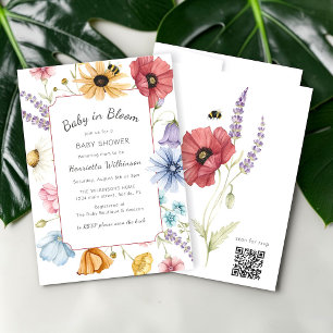 Invitación de Baby Shower de la Abeja del Prado Fl