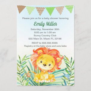 Invitación de Baby Shower de la acuarela de Cub de