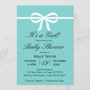 Invitación de Baby Shower de la aguamarina