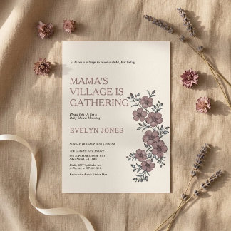 Invitación de Baby Shower de la Aldea de Mamá - Fl