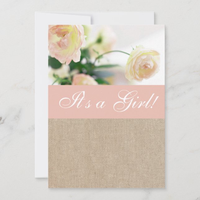Invitación de Baby Shower de la arpillera del (Anverso)