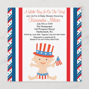 Invitación de Baby Shower de la bandera del bebé