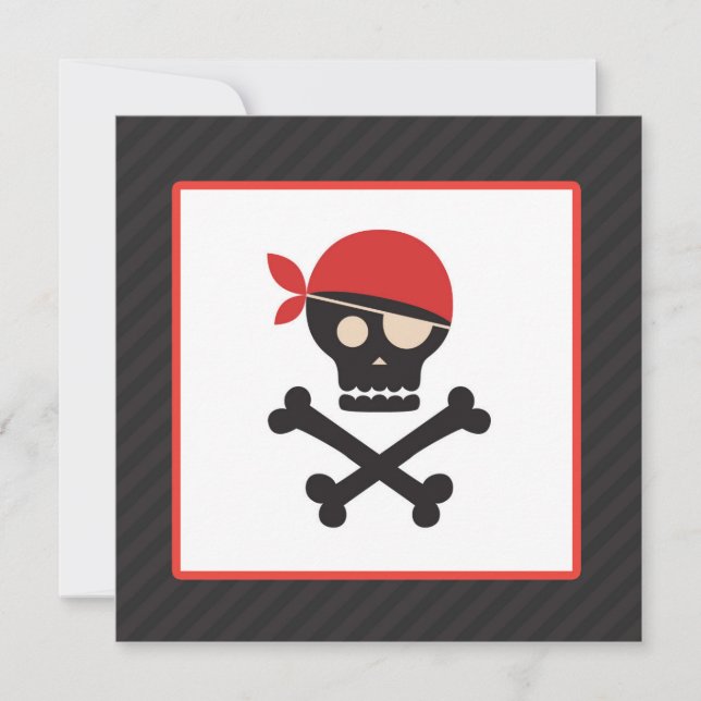 Invitación de Baby Shower de la bandera pirata del (Anverso)
