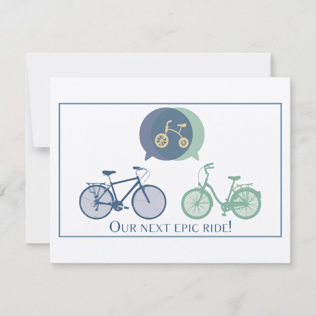 Invitación de Baby Shower de la bicicleta (Anverso)