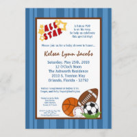 invitación de Baby Shower de la bola del deporte