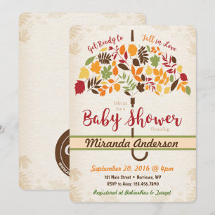 Invitación de Baby Shower de la caída