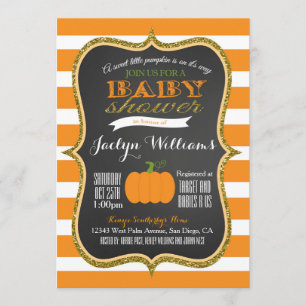 Invitación de Baby Shower de la calabaza de la