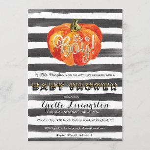 Invitación de Baby Shower de la calabaza de la
