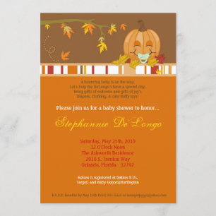 invitación de Baby Shower de la calabaza de la