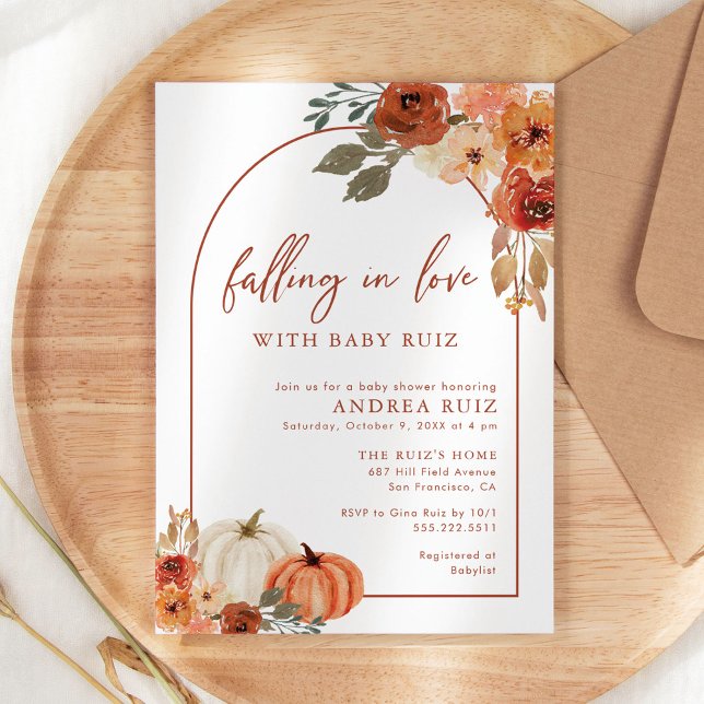 Invitación de Baby Shower de la Calabaza de Otoño (Subido por el creador)