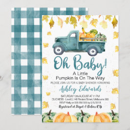 Invitación de Baby Shower de la calabaza pequeña d