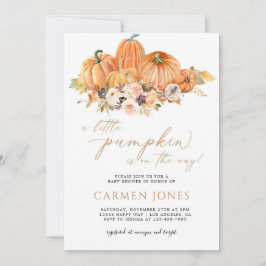 Invitación de Baby Shower de la calabaza pequeña e