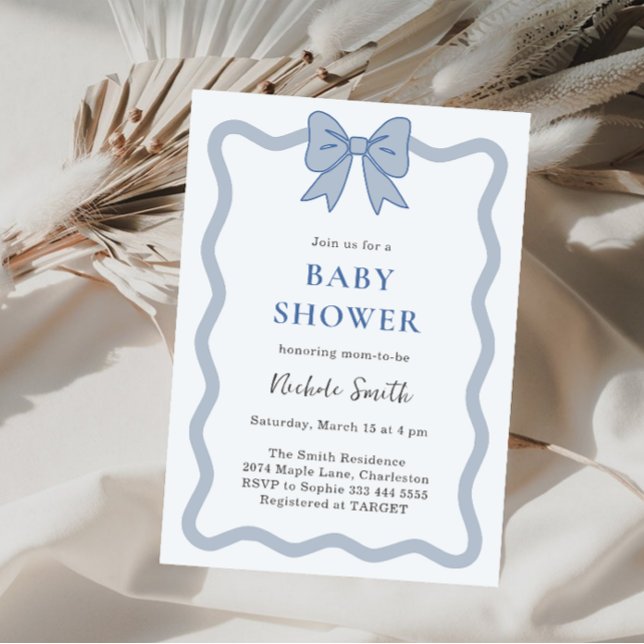 Invitación de Baby Shower de la cinta azul para do (Subido por el creador)