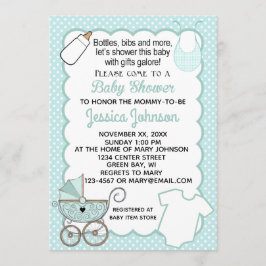 Invitación de Baby Shower de la concha de