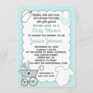 Invitación de Baby Shower de la concha de