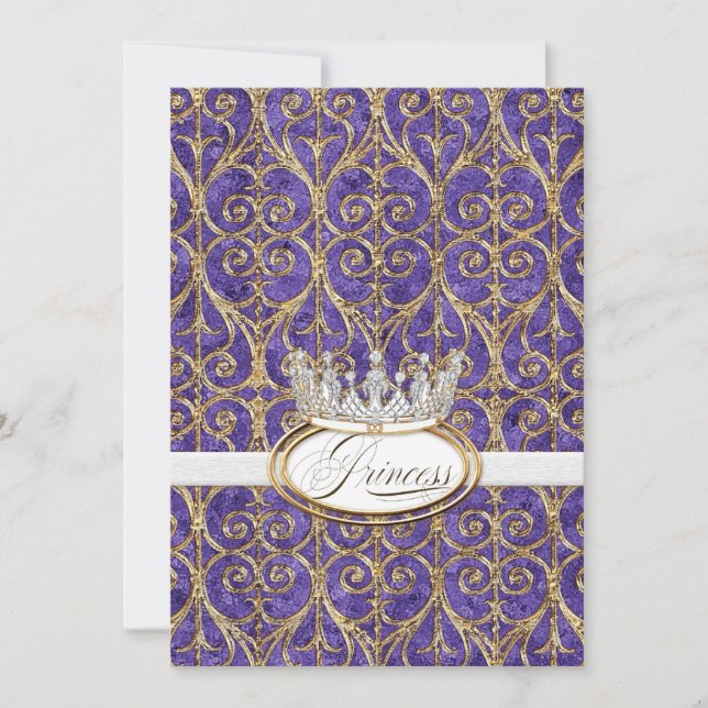 Invitación de Baby Shower de la Corona de la Princ (Anverso)