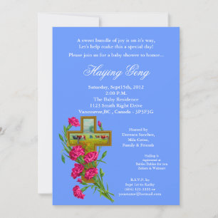 Invitación de Baby Shower de la Cruz de Flores Tro