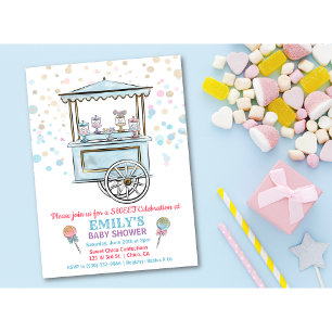 Invitación de Baby Shower de la Dulce Tienda de Go