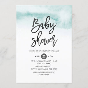 Invitación de Baby Shower de la escritura de la