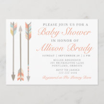 Invitación de Baby Shower de la flecha