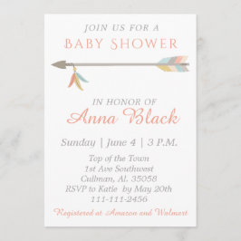 Invitación de Baby Shower de la flecha y de la