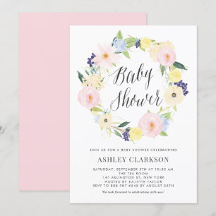 Invitación de Baby Shower de la flor de Pastel