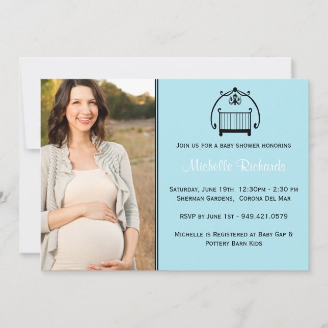 Invitación de Baby Shower de la foto (Anverso)